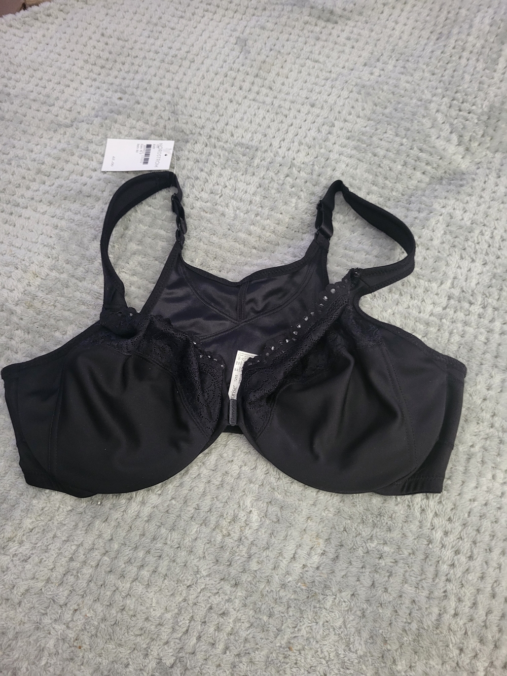 Glamorise Black Full-Coverage Front Clasp Racerback Underwire Bra‎ 40D